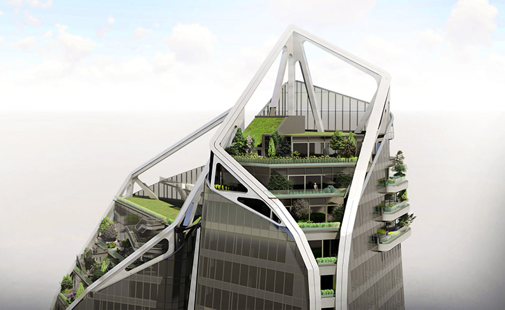 Кристалните градини на NV TOWER - първата сграда-вертикален парк в България